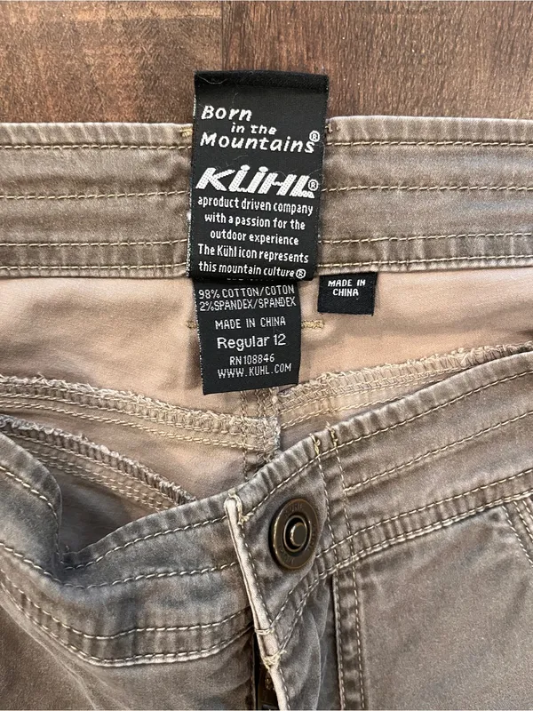 Kuhl Women’s Size 12 Hiking Pants Khaki Outdoor Cargo Trail Nylon Activewear - Image 3