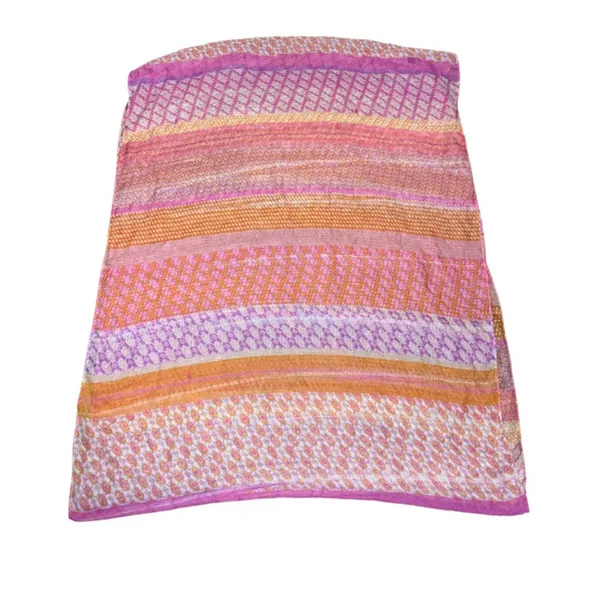 Colorful Lightweight Oversized Pink + Orange Infinity Scarf - Image 3