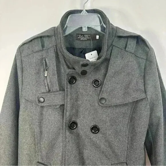 NWT‎ Coat Jacket Button Up Front Pockets Snap Button Collar Womens Size XL Gray - Image 2
