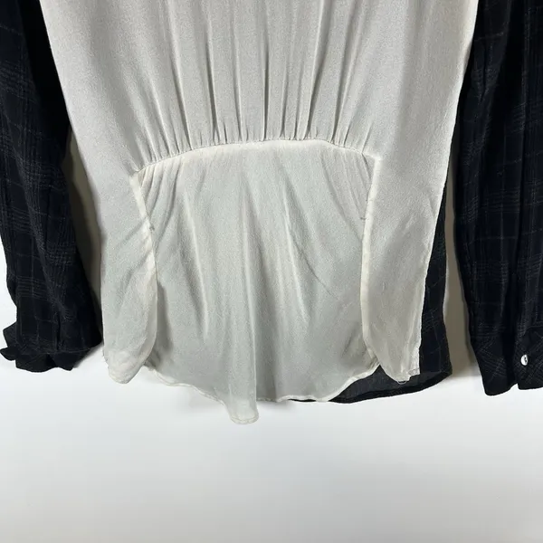 Ulla Johnson Women’s Size‎ 2 Plaid Popover Top Ruched Silk Back Designer - Image 7