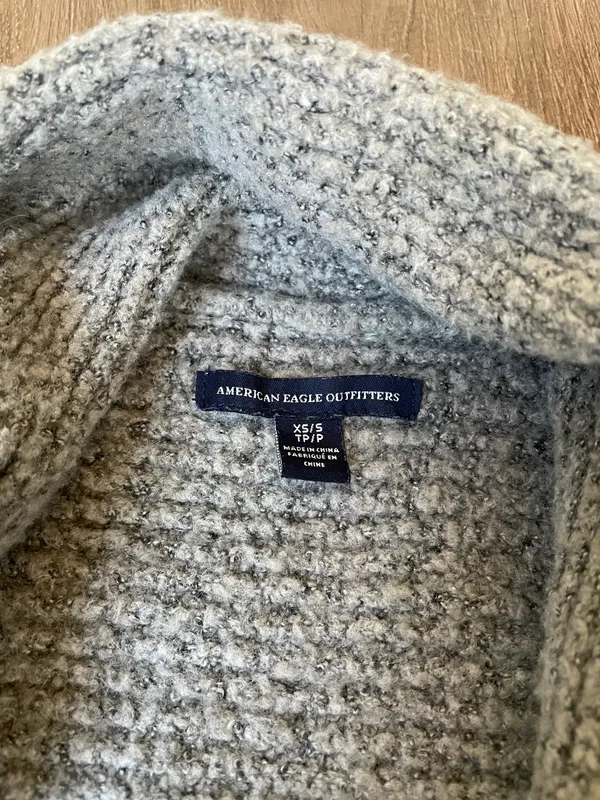 American Eagle Outfitters open front knit cardigan grey cozy long Women’s sz XS - Image 2