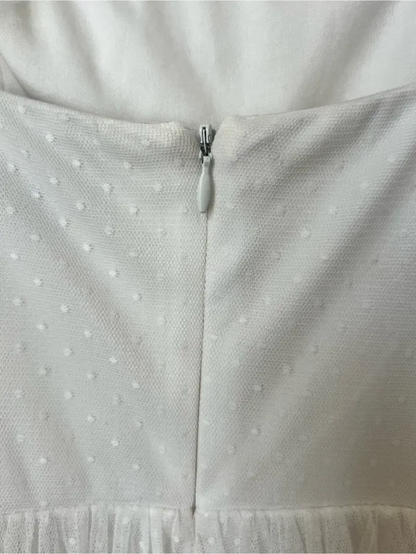 Lulu’s Divine Invitation white Tulle Swiss Dot Ruffled Midi Dress size XS - Image 7