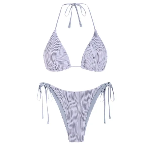NWT ZAFUL Lilac Textured String Thong Bikini -‎ XS - Image 2