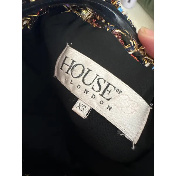 HOUSE‎ OF CB Gabrielle Black Tweed Strapless Midi Dress Size Extra Small - Image 4