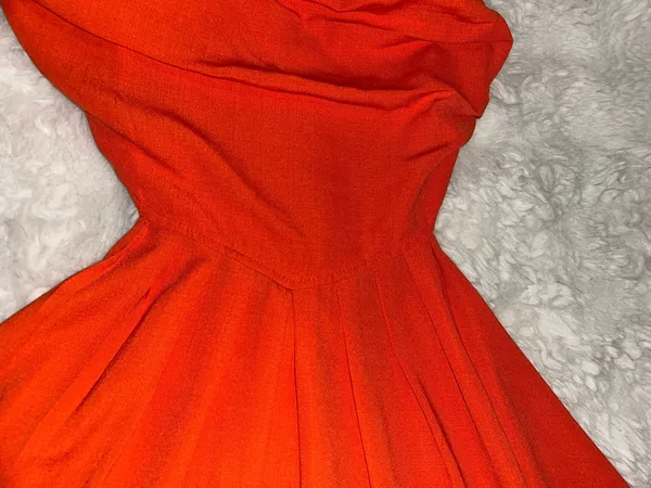Orange Cut Out Ruched Ruffle Hem Cami Dress - Image 12