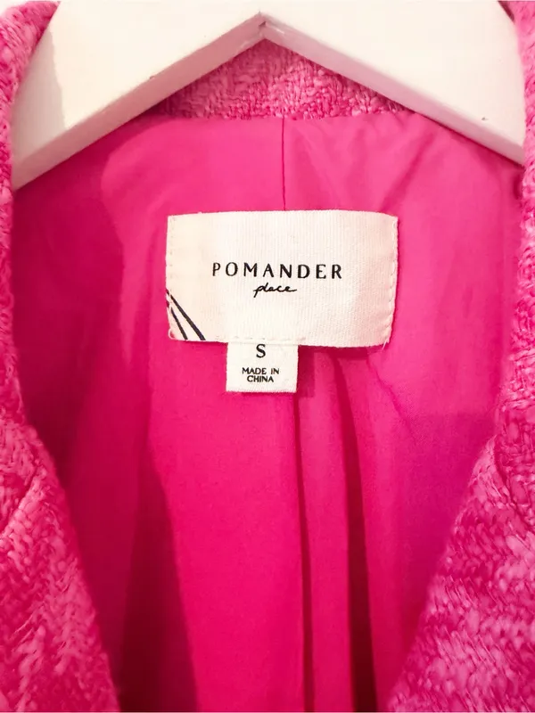 Pomander Place Magenta Tweed Stacie Houndstooth Pink Dress Tuckernuck Small S * - Image 5