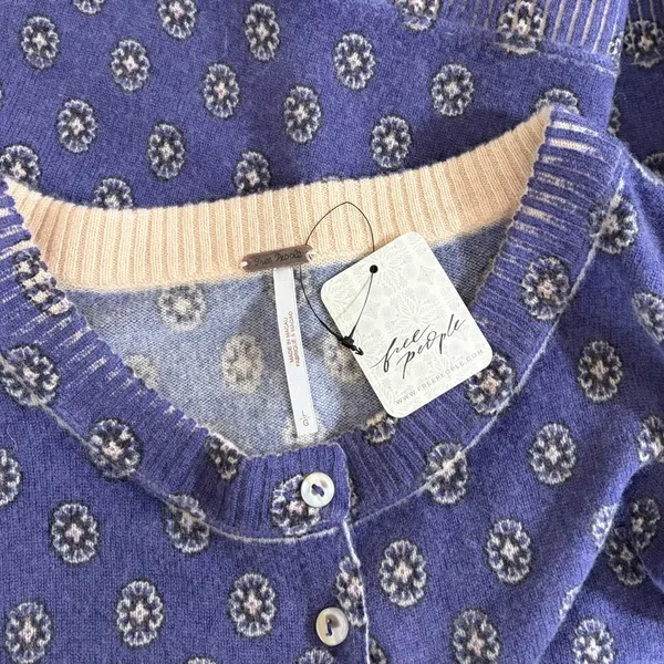 NWT!! FREE PEOPLE Nocturnal Patterned Cardigan Sweater Cardi‎ Floral Large - Image 9