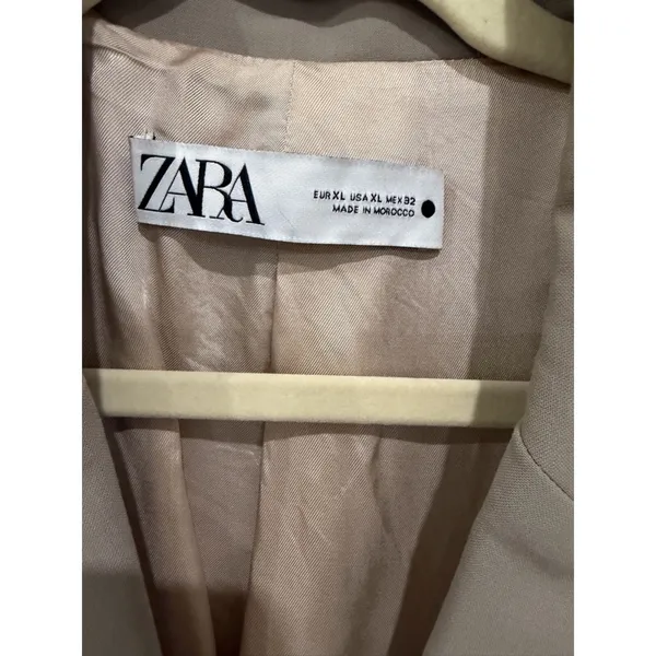 ZARA Oversized Tailored Single Breasted Taupe Blazer XL 16 18 - Image 2
