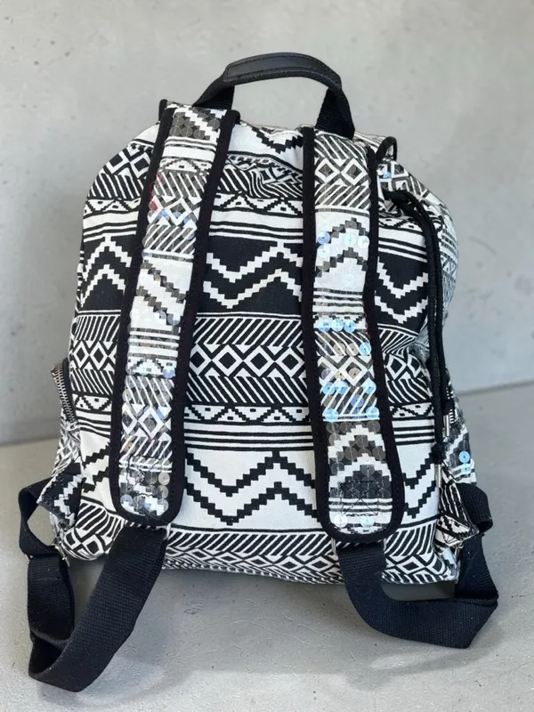 Victoria's Secret PINK Bling Sequin Aztec Backpack in black and white - Image 16