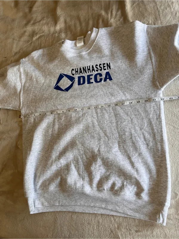 DECA Graphic Gray Crewneck Pullover Sweatshirt Unisex Sz M Chanhassen NWOT - Image 5