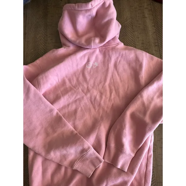 Glossier Classic Oversized Pink Fleece Hoodie - Size XS (Fits S/M) - Image 2