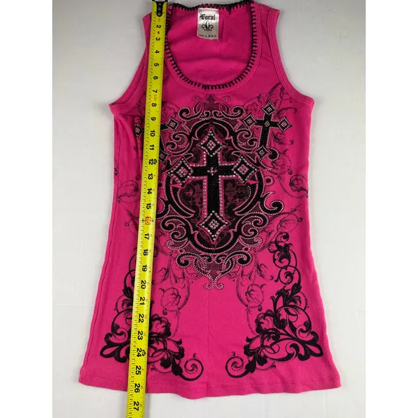 Y2K Vocal Crystal Hot Pink Tank Top - Size XL - Image 7