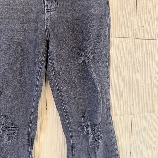 BDG Urban Outfitters Black High Rise Distressed Stretch Flared Jeans - Image 2