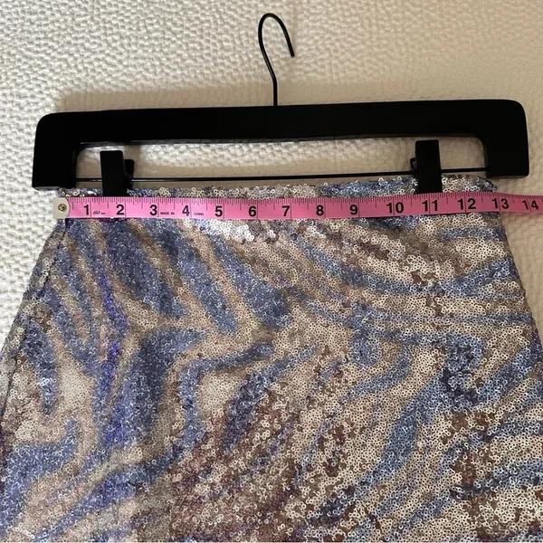 Revolve More To Come Ava Sequin Mini Skirt in Blue Multi Color SZ S - Image 13