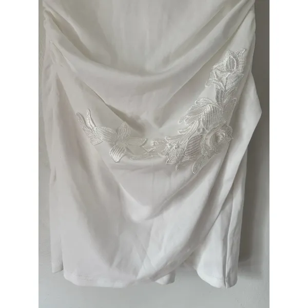 NWOT Lulus Divine Sensation White 3D Embroidered Strapless Mini Dress Size Large - Image 7