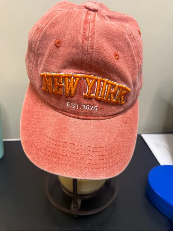 Dusty Rose 'New York' Embroidered Baseball Cap Pink - Image 3