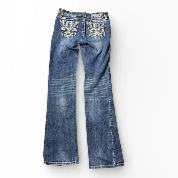 Grace in LA Jeans Size 5/26 TALL Bootcut Embellished Denim Bling Y2K Western‎ - Image 2