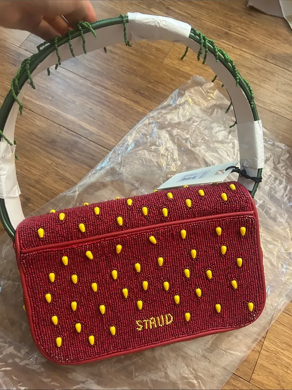 Staud Tommy Beaded Bag Strawberry Dream - Image 7