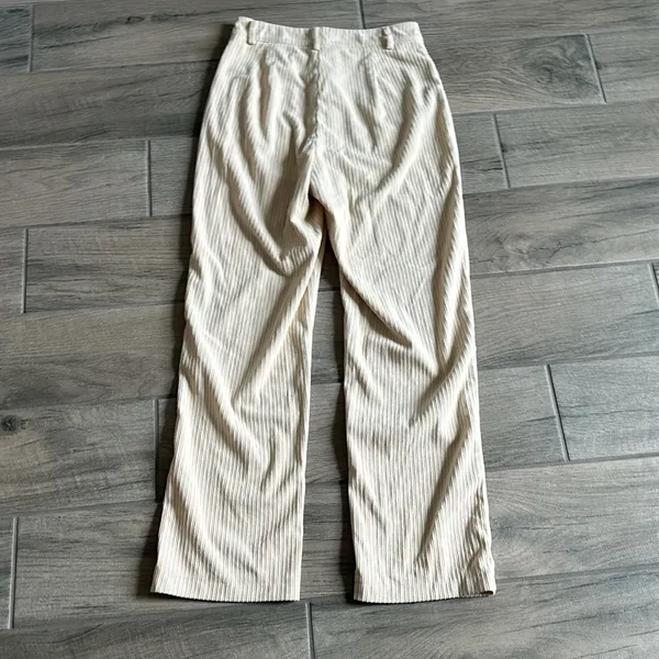 Tan corduroy straight leg pants - Image 4