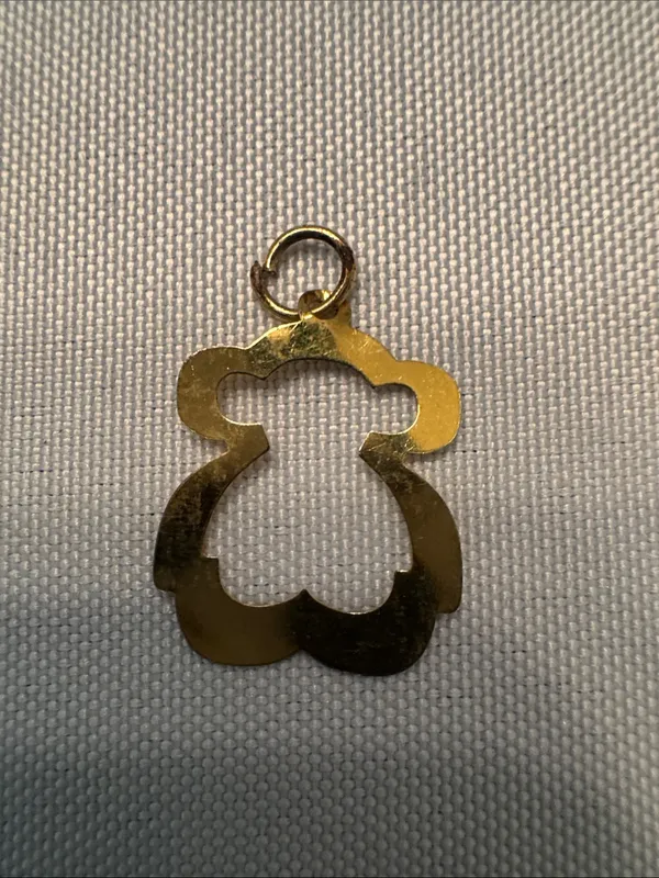 Gold Tone Teddy Bear Silhouette Charm - Image 4
