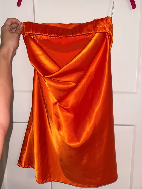 Princess Polly Phillipa orange satin strapless mini Dress - Image 4