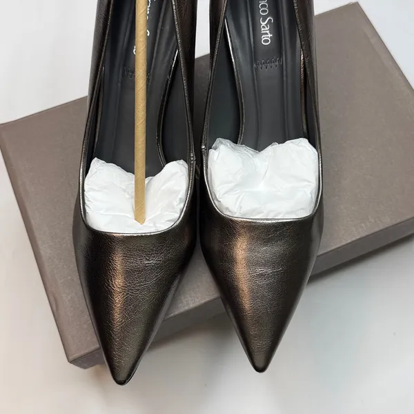 Franco Sarto Giovanna Pump- Pewter Metallic Faux Leather- Size 8.5M - Image 6