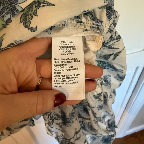 J.Crew white blue floral ruffled midi dress size 2 - Image 7
