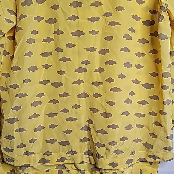 Anthropologie Maeve Linosa cloud yellow 100% silk blouse top sz XS - Image 3