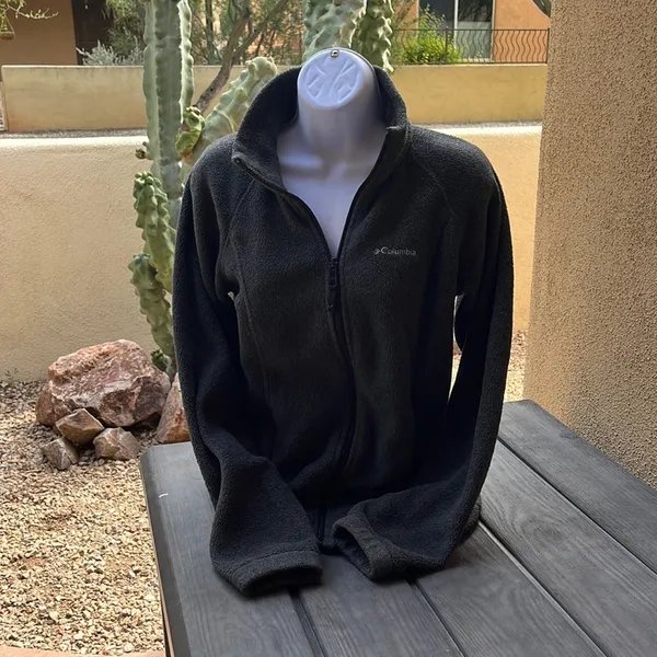 Columbia fleece jacket charcoal grey size small - Image 2