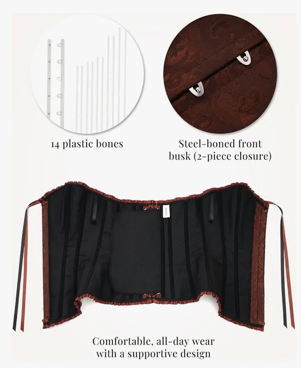 Women's brown corset bustier top Size XS - Image 3