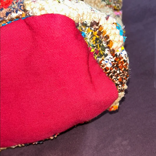 Colorful Woven Tote Bag Red - Image 5