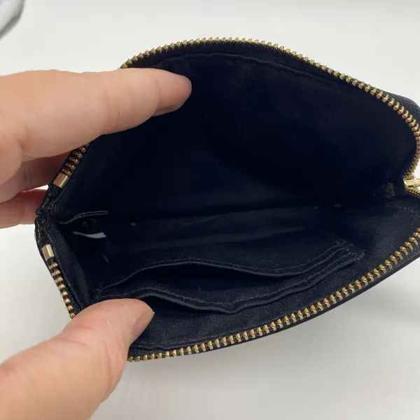 Coach Black Wristlet Wallet Zipper Closure Coin Purse Compact Coated Leather - Image 6