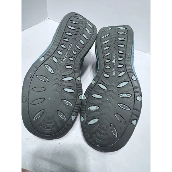 Skechers Shape-ups Womens 7 Silver Blue Rocker Bottom Walking Tennis Shoes Y2K - Image 5