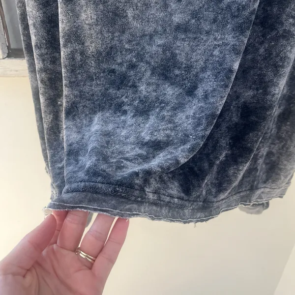 Free People Doran Velvet Grey Short Sleeve Tunic Top‎ Oversized Size Small - Image 11