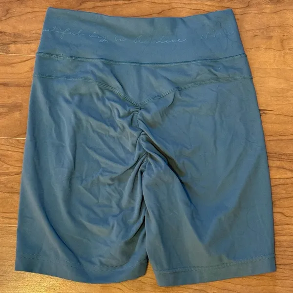 GYMSHARK X WHITNEY‎ SIMMONS Mesh Cycling Bike Shorts Green Small - Image 3