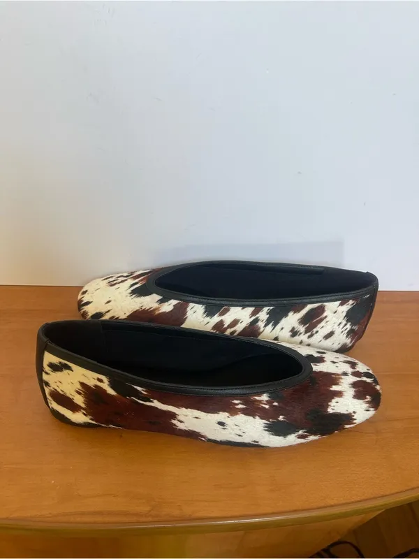 Steve Madden Leni Cow Print Hair Calf Flats Women's Sz 8.5 M Western Boho Shoes - Image 12