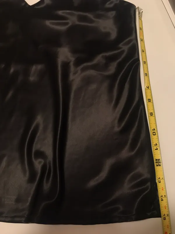 Sans Souci black satin camisole top size M - Image 6