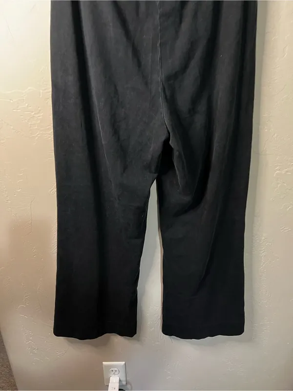 Nike Black Jersey Knit Wide Leg Pull On Athleisure Lounge Travel Pants - Image 11