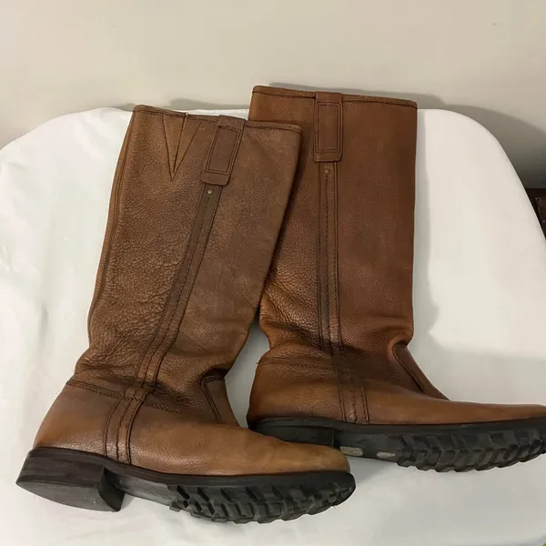 Leather Knee High Riding Boots size 7 Gray - Image 4