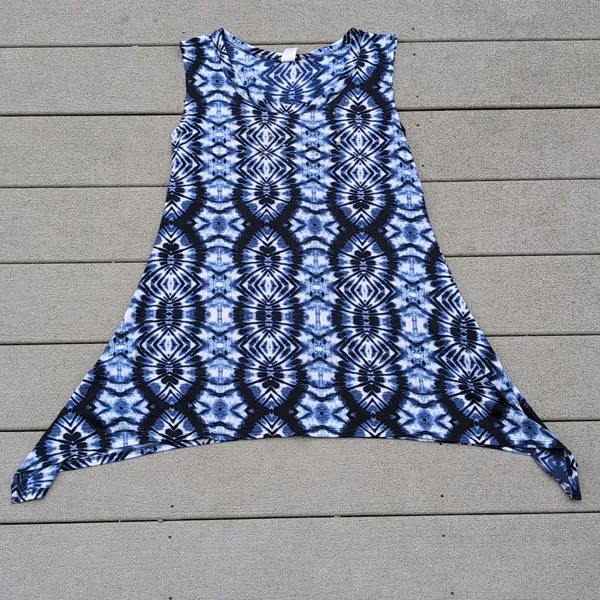 Fig & Blu Sleeveless Tie Dye Tunic Top | Tie Dye Sleeveless Shirt - Image 6