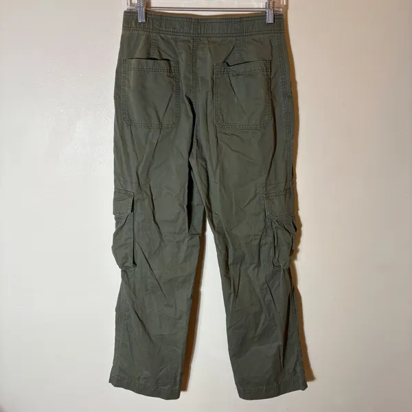 Abercrombie & Fitch Cargo Pants Olive Green Utility Pockets Straight Leg Size 27 - Image 4