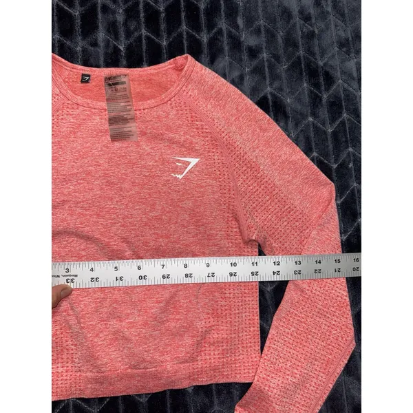 Gymshark Vital Seamless Orange Long Sleeve Crop Top Size XSmall - Image 5
