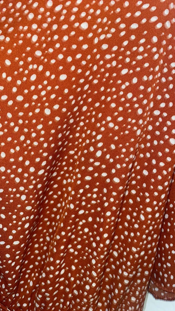 Orangeish/red Polka dot Dress Size XL - Image 4