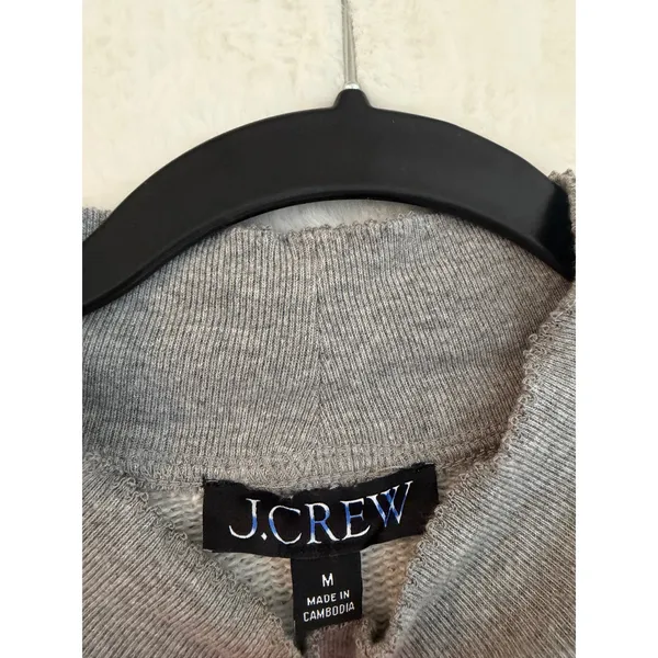 J.Crew Womens Mock Neck Sweatshirt Gray Cotton French‎ Terry Pullover Size M - Image 2