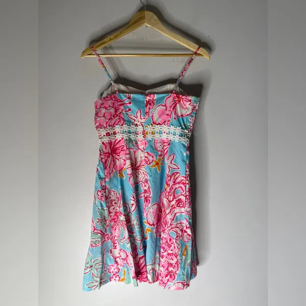 Lilly Pulitzer Lenore Lolita dress‎ cutout sunglow breakwater blue print size 2 - Image 2