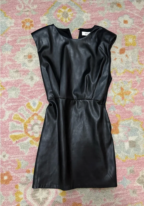 DO+BE Black Leather Sleeveless Mini Dresz - Image 3