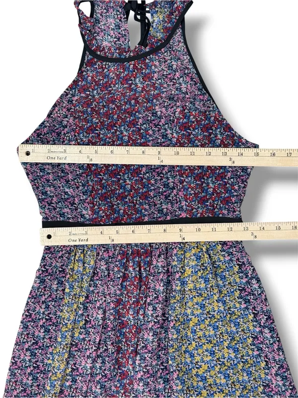 BCBGeneration Confetti Floral Halter Maxi Dress Pink‎ Multi Size 2 Twee Cottage - Image 13