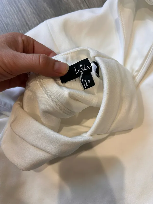 NWOT Lulus Headed to Cocktail Hour White Halter Tulip Mini Dress Size Small - Image 8