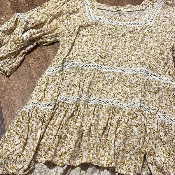 FREE PEOPLE Talk About It Tunic Floral Mini Dress small - Image 7