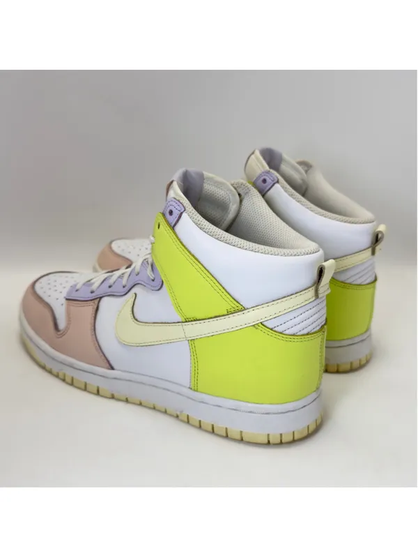 Women's Nike Dunk High Sneakers Size 9.5 White Yellow Pink Purple DD1869-108 - Image 10